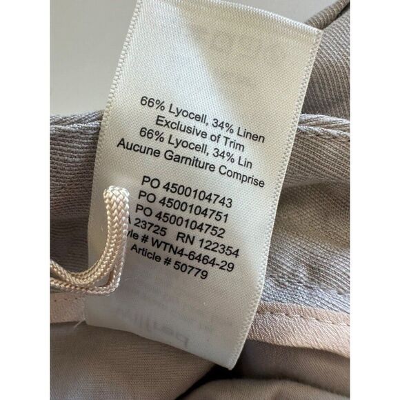 Wilfred Aritzia Linen Blend Button Fly Cropped Trouser Pants Gray Size 4 - Picture 5 of 9